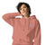Funny embroidered nurse hoodie with pastel text saying 