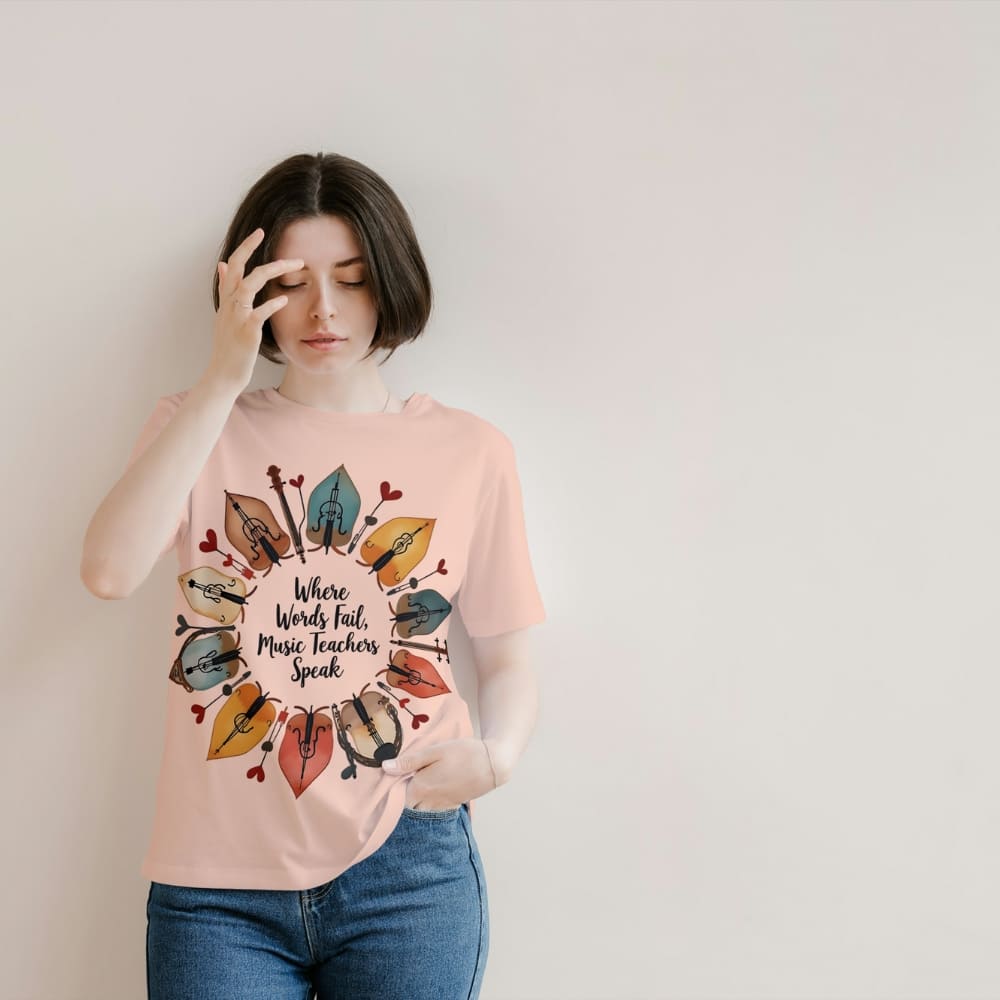 String Instrument Wreath Shirt – Eco-Friendly Music Lover Gift – Violin, Cello, Double Bass Leaf Design – Organic Cotton Apparel