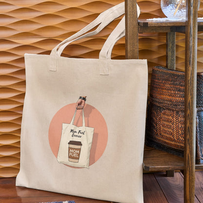 Mom Fuel Organic Cotton Tote Bag – Eco-Friendly & Stylish Carryall