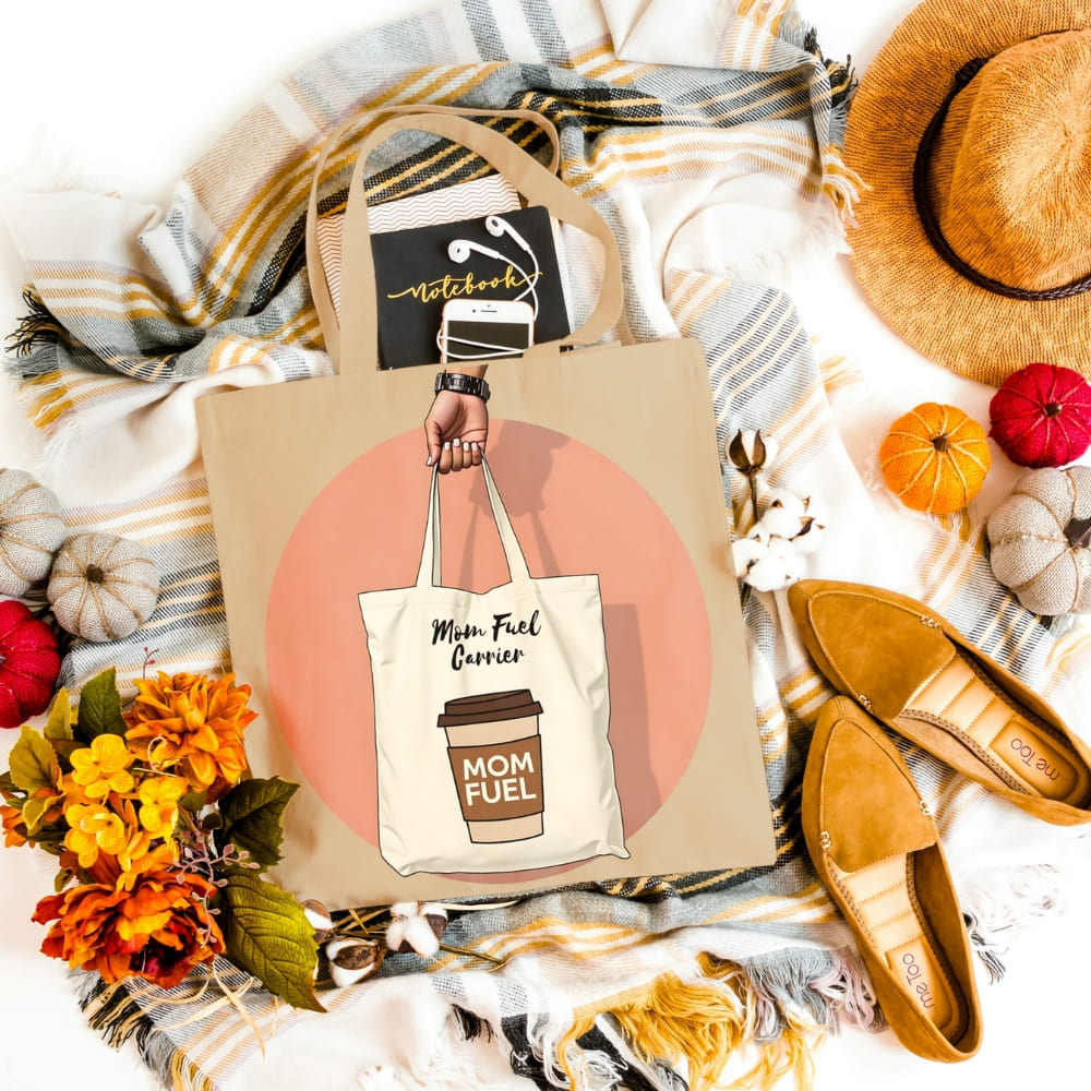 Mom Fuel Organic Cotton Tote Bag – Eco-Friendly & Stylish Carryall