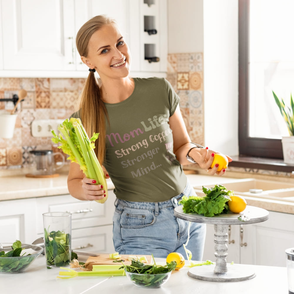 Mom Life: Strong Coffee, Stronger Mind” – Floral Typography T-Shirt for Moms | Relaxed Fit Cotton Tee