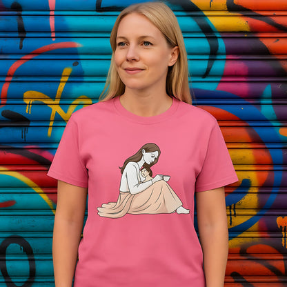 Peaceful Mom and Child Coffee T-Shirt – Garment-Dyed Cotton Comfort