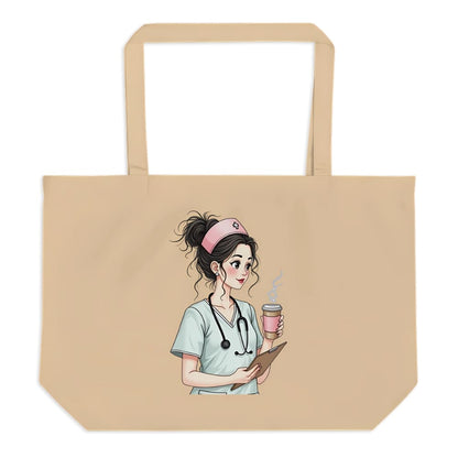 Coffee Nurse Life – Large Organic Cotton Tote Bag