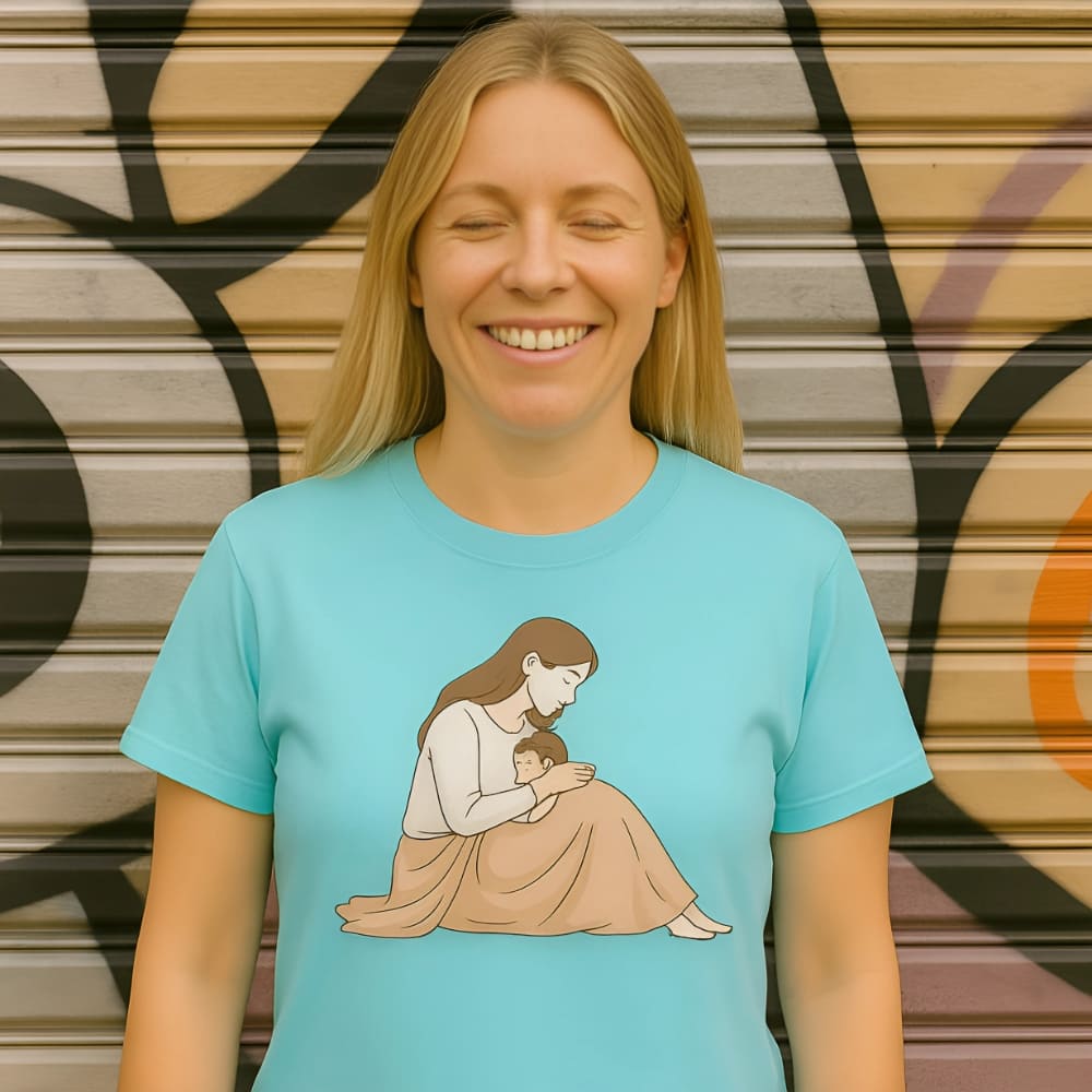 Peaceful Mom and Child Coffee T-Shirt – Garment-Dyed Cotton Comfort