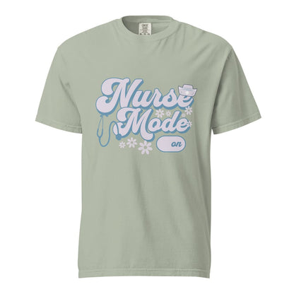Nurse Mode On T-Shirt – Cute Pastel Nurse Tee – Garment-Dyed Cotton Shirt