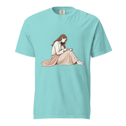 Peaceful Mom and Child Coffee T-Shirt – Garment-Dyed Cotton Comfort