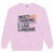 Sweatshirt design with text “Multitasking Is My Love Language” in colorful pastel blocks and checkboxes, printed on vintage-style cotton fleece.