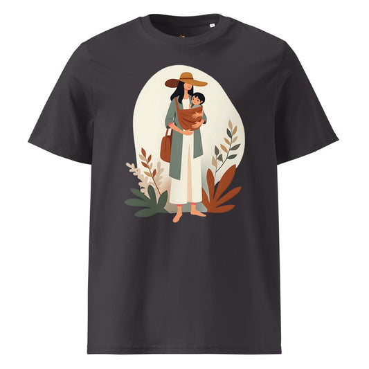 Minimalist Mom & Baby Carrier T-Shirt – Organic Cotton Tee for Gentle Motherhood