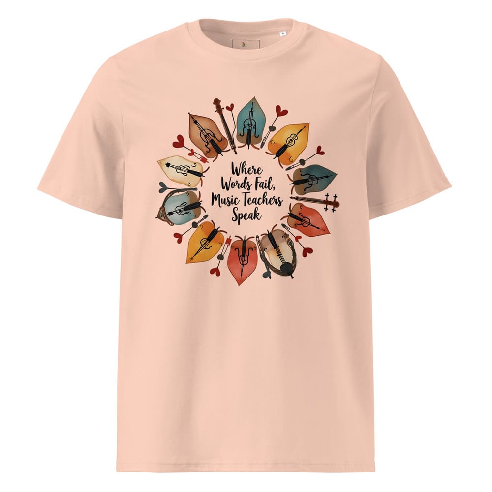 String Instrument Wreath Shirt – Eco-Friendly Music Lover Gift – Violin, Cello, Double Bass Leaf Design – Organic Cotton Apparel