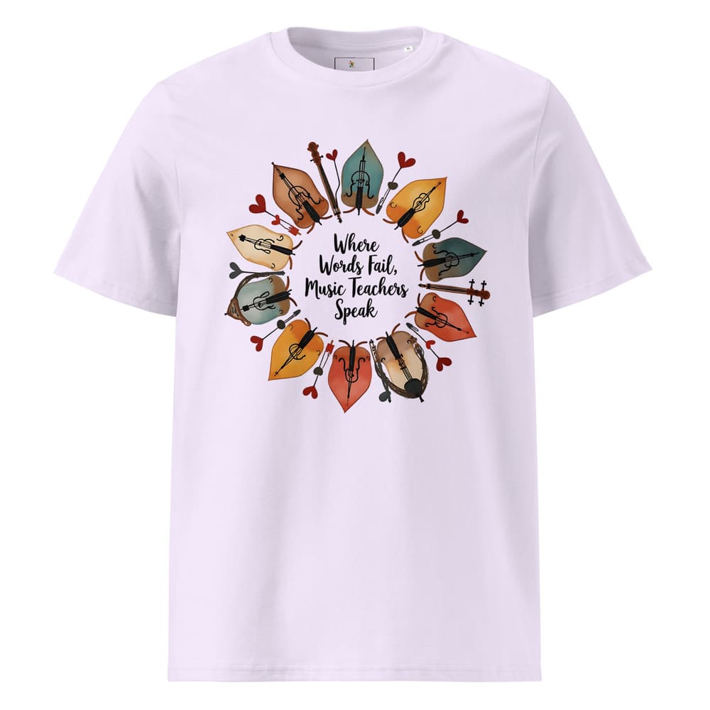 String Instrument Wreath Shirt – Eco-Friendly Music Lover Gift – Violin, Cello, Double Bass Leaf Design – Organic Cotton Apparel