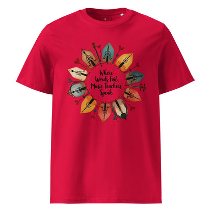 String Instrument Wreath Shirt – Eco-Friendly Music Lover Gift – Violin, Cello, Double Bass Leaf Design – Organic Cotton Apparel