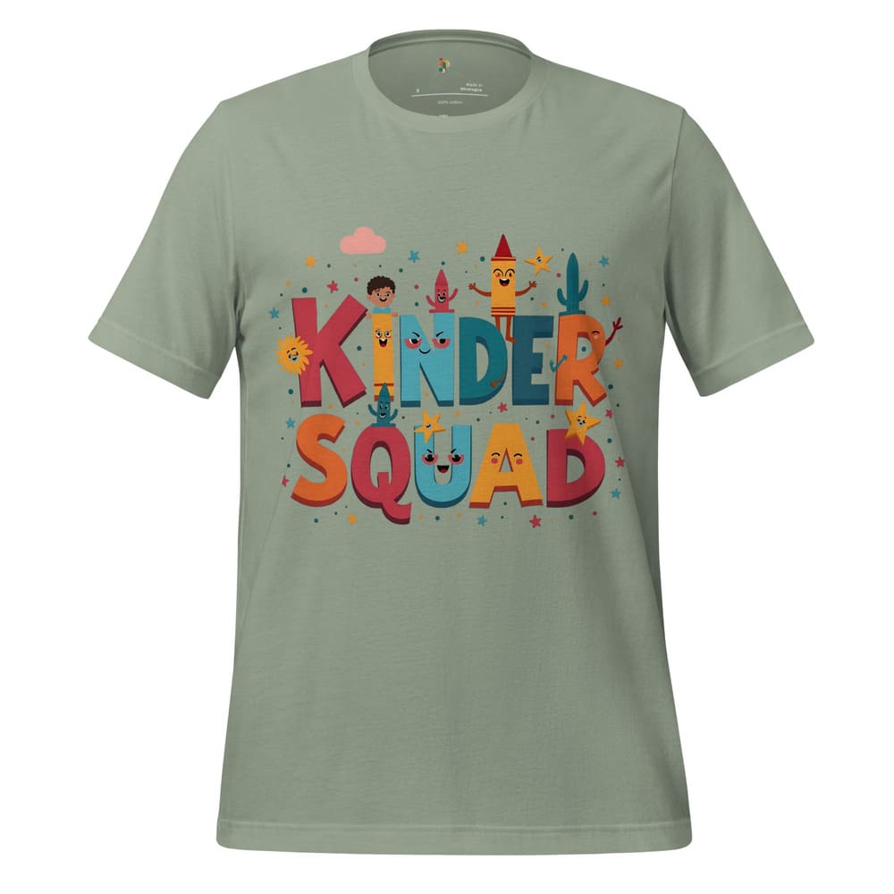 Kinder Squad T-Shirt – Colorful Kindergarten Teacher Shirt | Back to School Tee