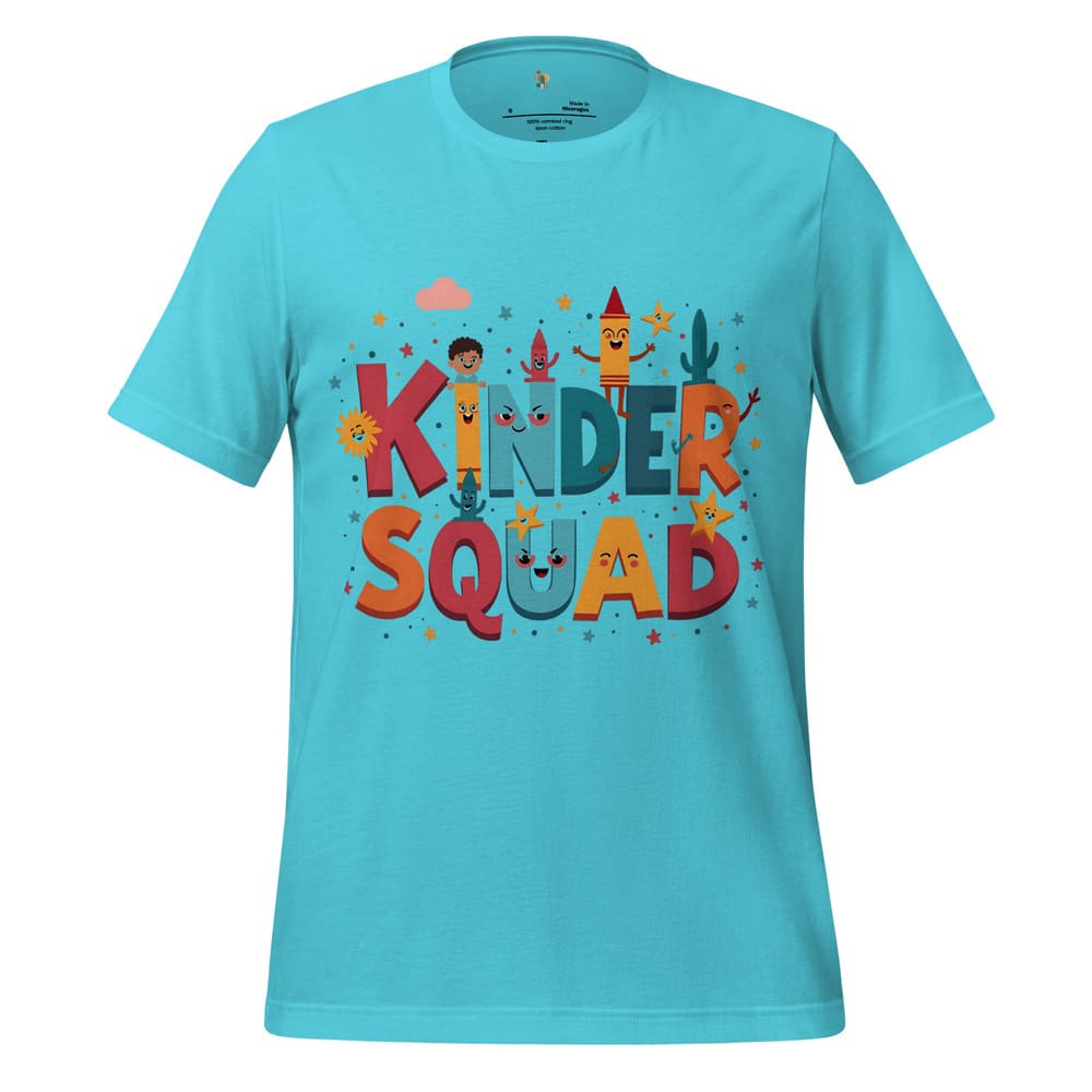 Kinder Squad T-Shirt – Colorful Kindergarten Teacher Shirt | Back to School Tee