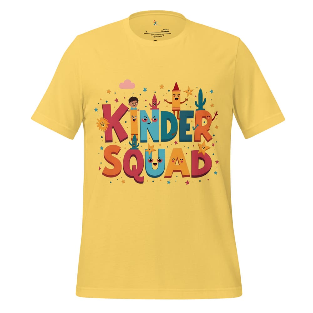 Kinder Squad T-Shirt – Colorful Kindergarten Teacher Shirt | Back to School Tee